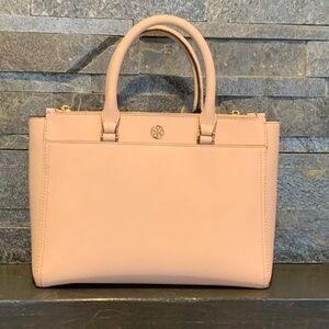 Tory Burch pale pink Saffiano bag